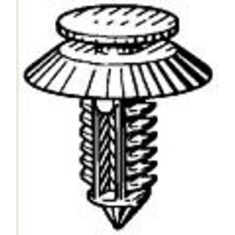 Black Nylon Door Trim Panel Retainer Bottom Head Diameter 25/32, Top Head Diameter 1/2,Stem Diamet – 25 or 100 Pack