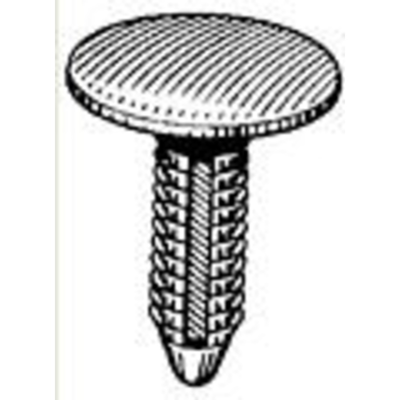 Black Nylon Fascia To Bumper Retainer Head Diameter 1, Stem Diameter 5/16, Stem Length 13/16