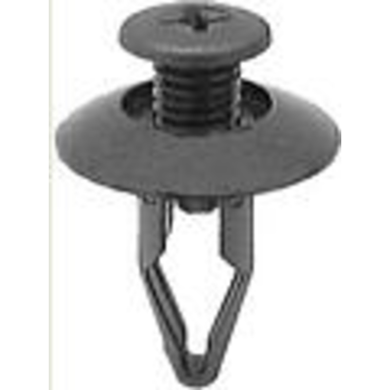 Black Nylon Inner Fender Shield Blind Rivet, Head Diameter 20mm, Stem Length 18mm, Fits Into 8mm Hol – 25 or 100 Pack