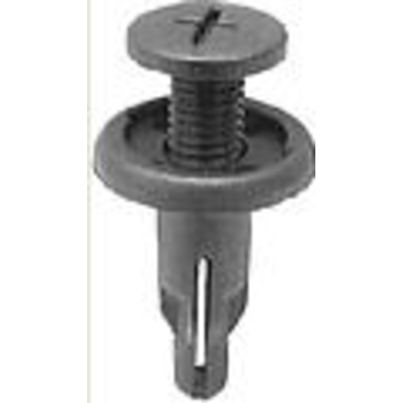 Black Nylon Push-Type Retainer Head Diameter 18mm, Stem Length 21mm, Fits Into 8mm Hole Honda # 9050 – 25 or 100 Pack