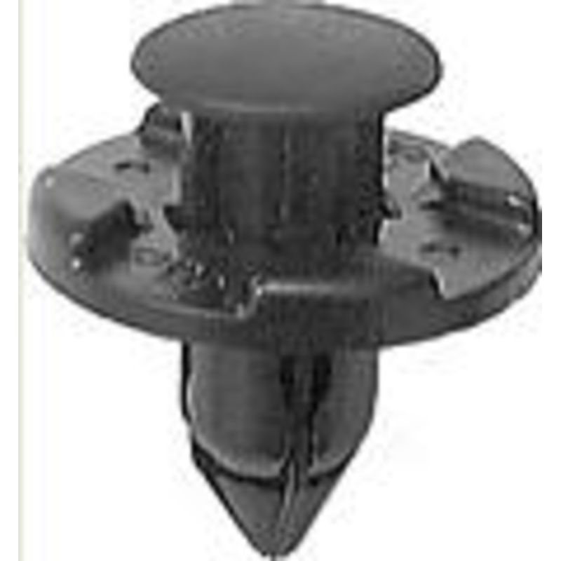 Black Nylon Push-Type Retainer Head Diameter 20mm, Stem Length 9mm,Fits Into 8mm Hole Nissan # 0155 – 25 or 100 Pack