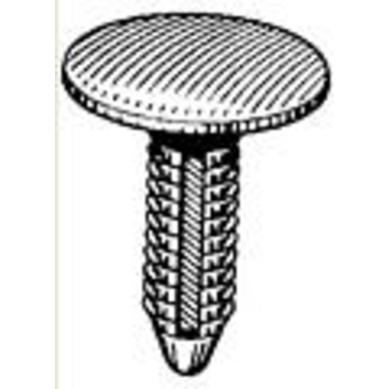 black Nylon Radiator Grille Retainer Head Diameter 1-1/4, Stem Diameter 5/16, Stem Length 1/2