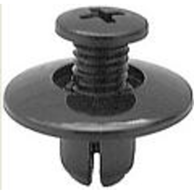 Black Nylon Splash Shield Blind Rivet Head Diameter 20mm, Stem Length 9mm, Fits Into 8mm Hole Honda – 25 or 100 Pack