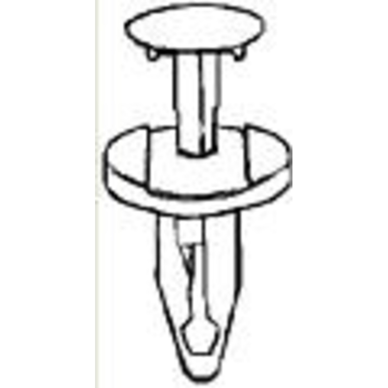 Black Nylon Wheel Opening Molding Push-Type Retainer Head Diameter 19/32, Stem Length 3/4 – 25 or 100 Pack