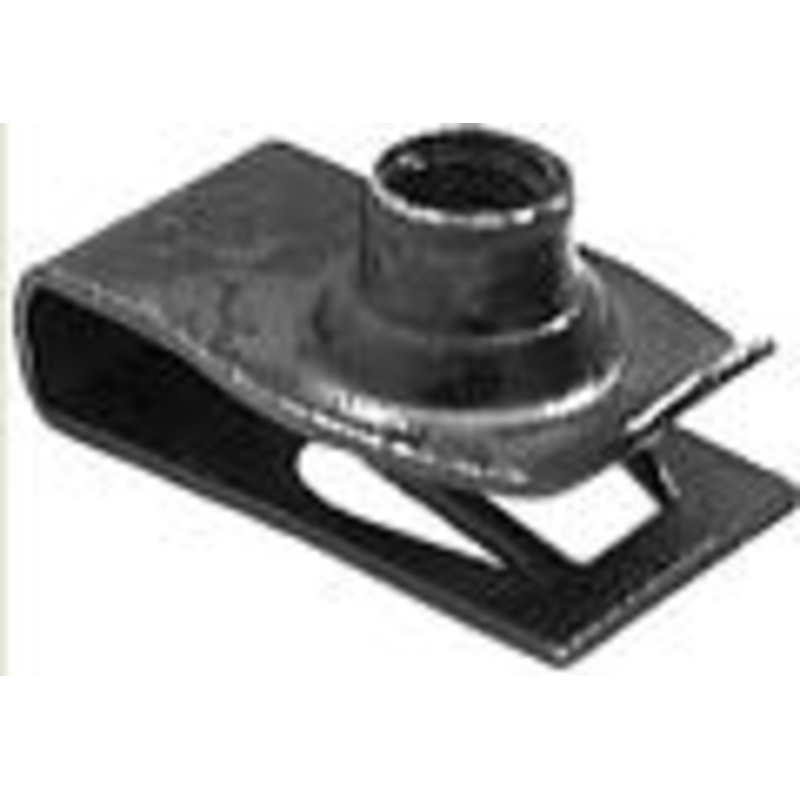 Black Phosphate Finish Extruded U Nut, 6  1.00mm, .010 – .165 Panel Range, 17/32 Center Ho