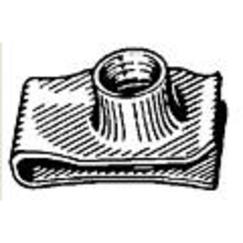 Black Phosphate Finish Extruded U Nut, 8  1.25mm, .010 – .165 Panel Range, 9/16 Center Hol