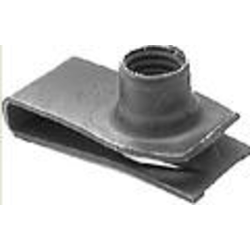 Black Phosphate Finish Extruded U Nut, 8  1.25mm, .010 – .175 Panel Range, 13/16 Center Ho