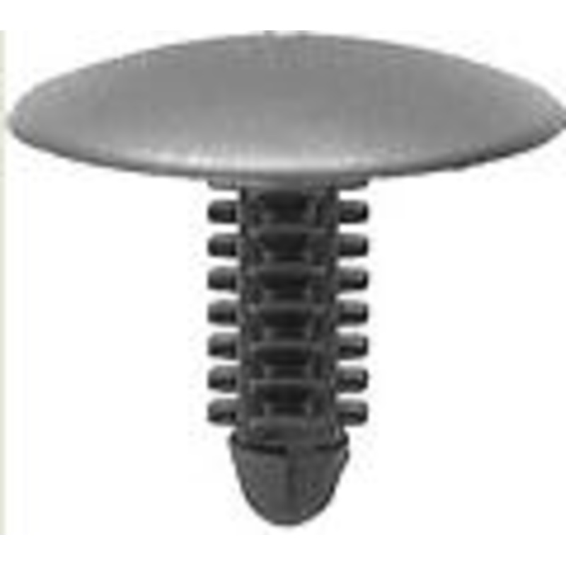 Black Universal Nylon Fascia Panel Retainer Head Diameter 25mm, Stem Diameter 7.5mm, Stem Length 20m – 25 or 100 Pack