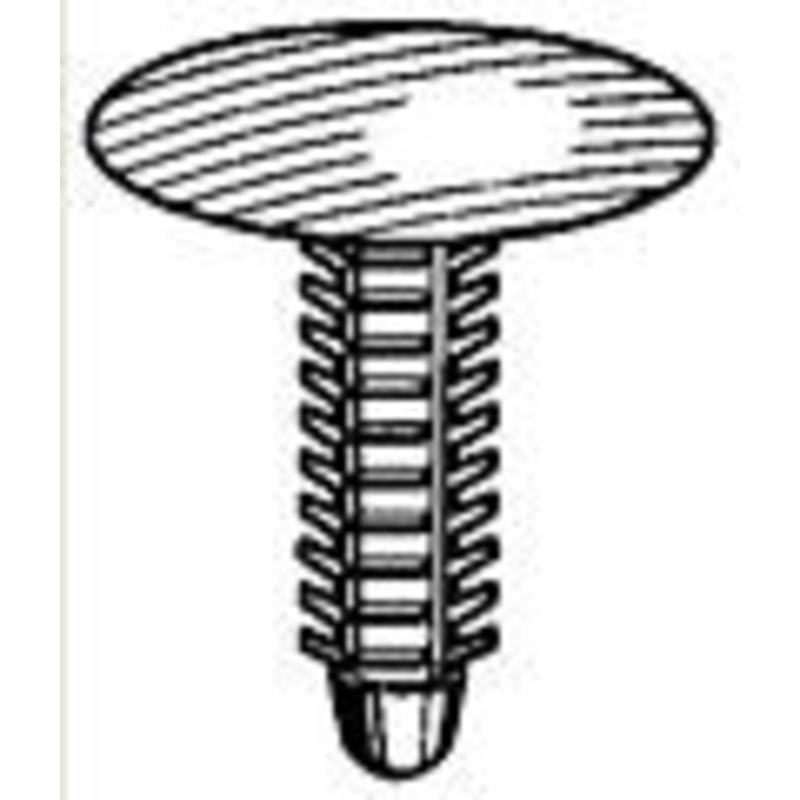 Black Universal Nylon Shield Retainer Head Diameter 1, Stem Diameter 19/64, Stem Length 1-1/16 Ch – 25 or 100 Pack