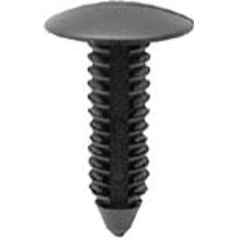 Black Universal Nylon Shield Retainer Head Diameter 11/16, Stem Diameter 5/16, Stem Length 1-1/16 – 25 or 100 Pack