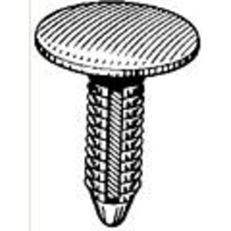 Black Universal Nylon Shield Retainer Head Diameter 11/16, Stem Diameter 5/16, Stem Length 5/8 – 25 or 100 Pack