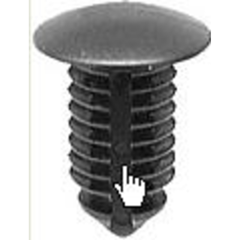 Black Universal Nylon Trim Panel Retainer Head Diameter 5/8, Stem Diameter 3/8, Stem Length 3/4 – 25 or 100 Pack