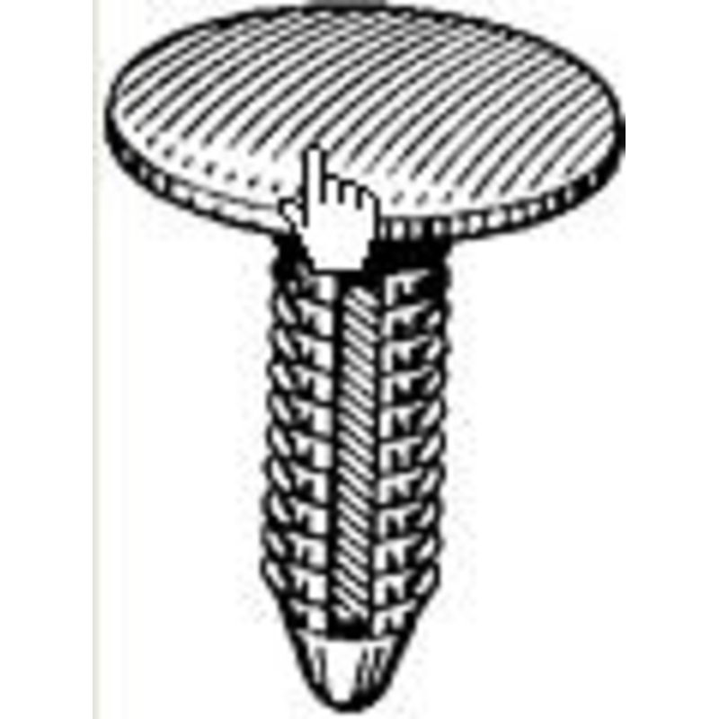 Black Universal Nylon Weather-Strip Retainer Head Diameter 3/8,Stem Diameter 7/32, Stem Length 3/8 – 25 or 100 Pack