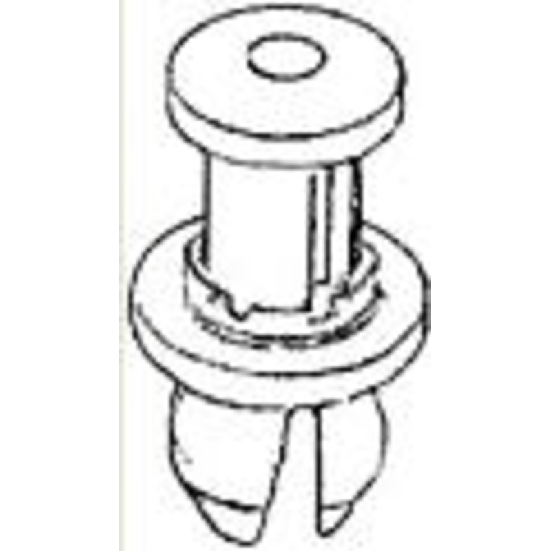 Natural Nylon Push-Type Retainer Head Diameter 16mm, Stem Length 12mm,Fits Into 10mm Hole Ford # XL