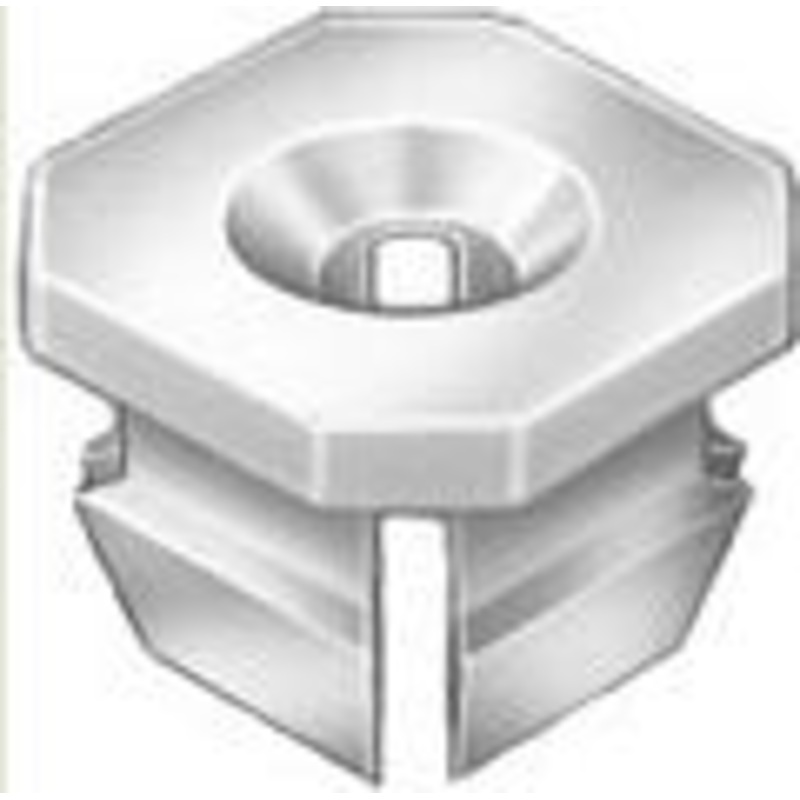 Natural Nylon Universal Grille Screw Nut 8 Or 10 Screw Size, 25 Per Bag