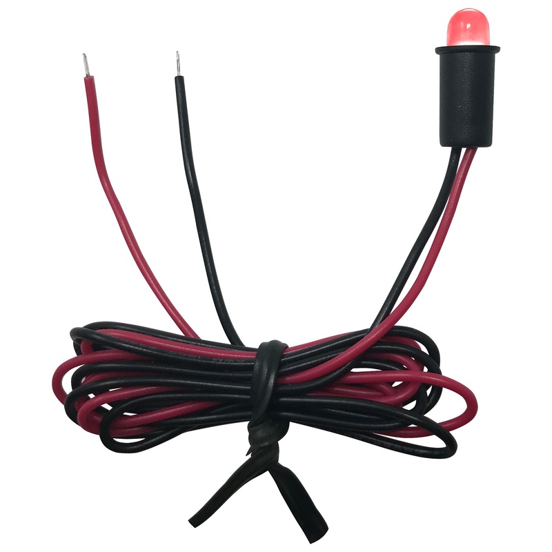 Red LED Indicator Light 12V Black Housing – Steady – 1 or 5 Pack