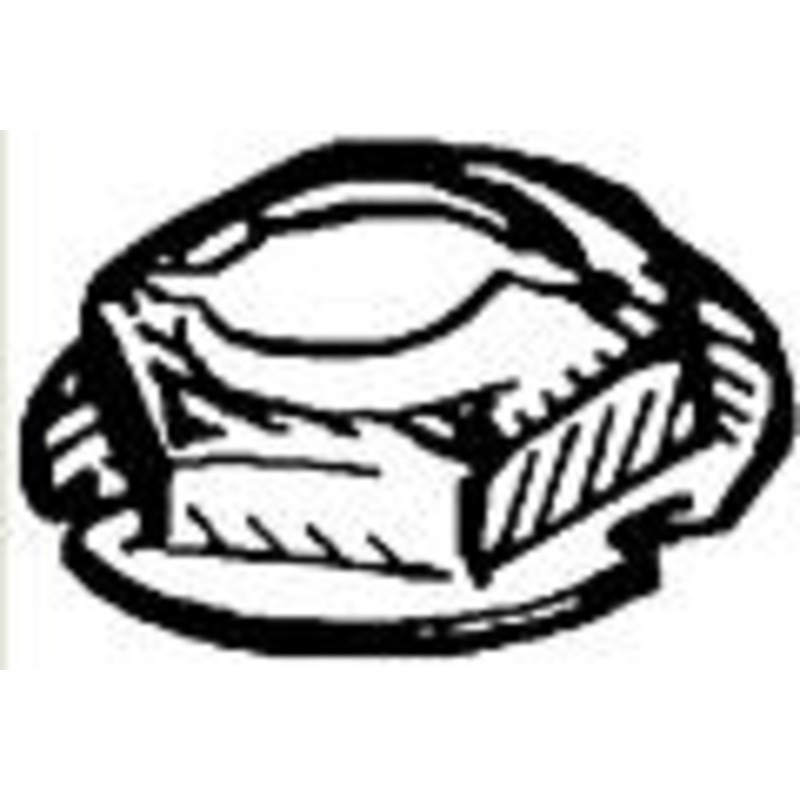 Thread Cutting Zinc Finish Nut 3/16 Stud Size, 3/8 Hex Size, 5/8 Flange Size