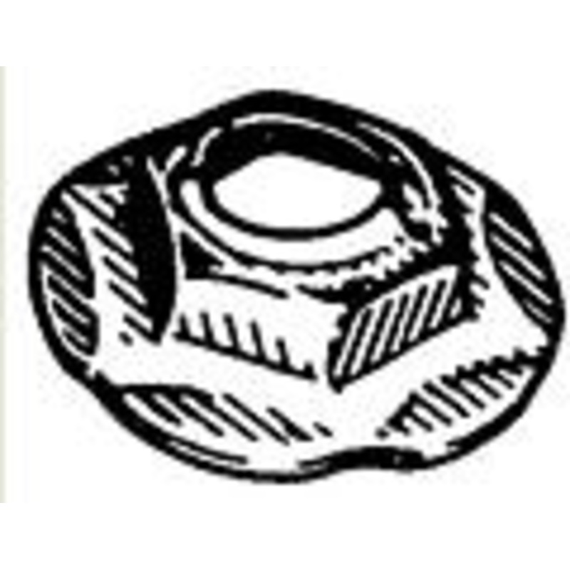 Thread Cutting Zinc Finish Nut 5/16 Stud Size, 1/2 Hex Size, 7/8 Flange Size
