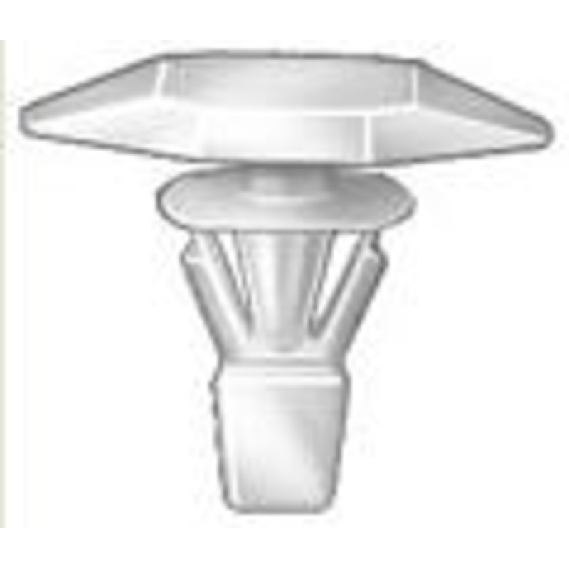 White Nylon Weather-Strip Retainer Head Diameter 1/4 x 21/32, Stem Diameter 1/4, Stem Length
