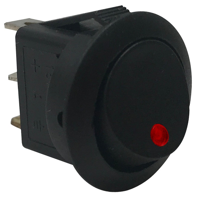 Round LED Rocker Switch – ON/OFF SPST – 12V 20A – 1 or 4 Pack
