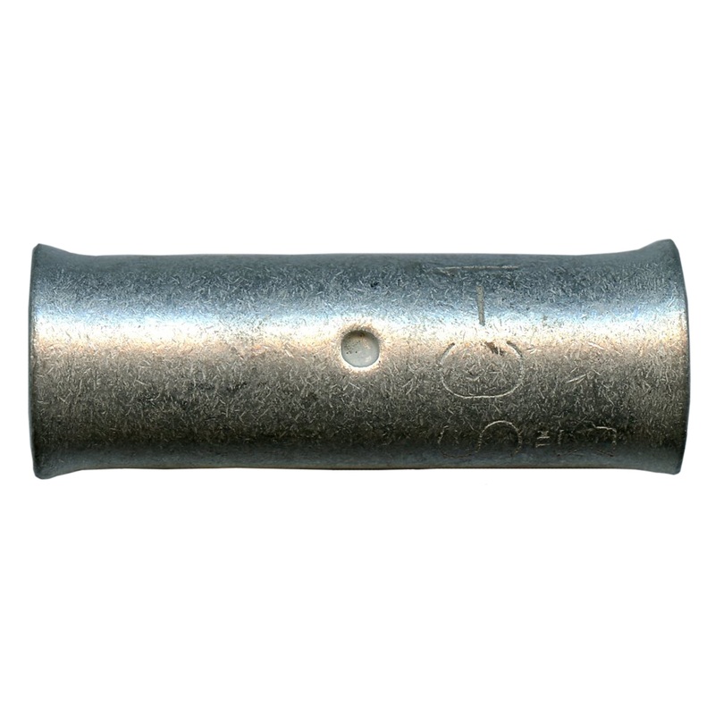 Standard Tinned Copper 1/0 Gauge Butt Splice Connector – 10 or 100 Pack