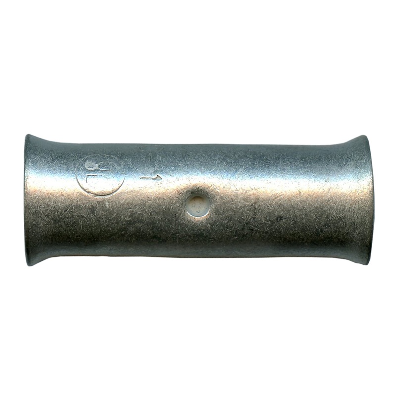 Standard Tinned Copper 1 Gauge Butt Splice Connector – 10 or 100 Pack