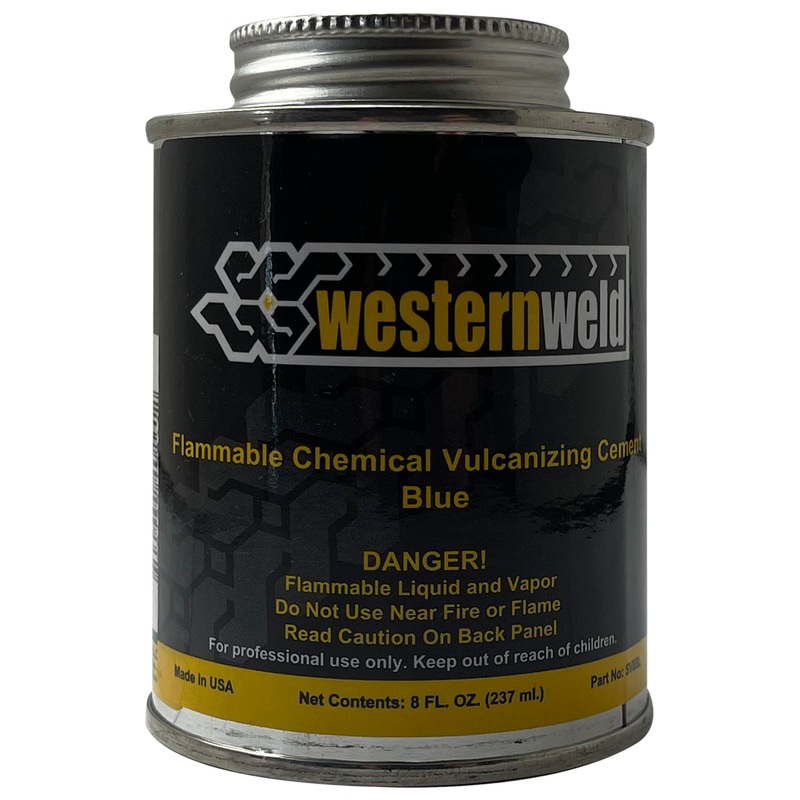 Western Weld Blue All Purpose Vulcanizing Cement Brush Top Can 8 oz – 1 or 2 Pack