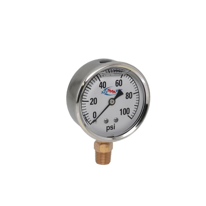 100 PSI LIQUID FILLED STAINLESS STEEL GAUGE 2-1/2 DIAMETER