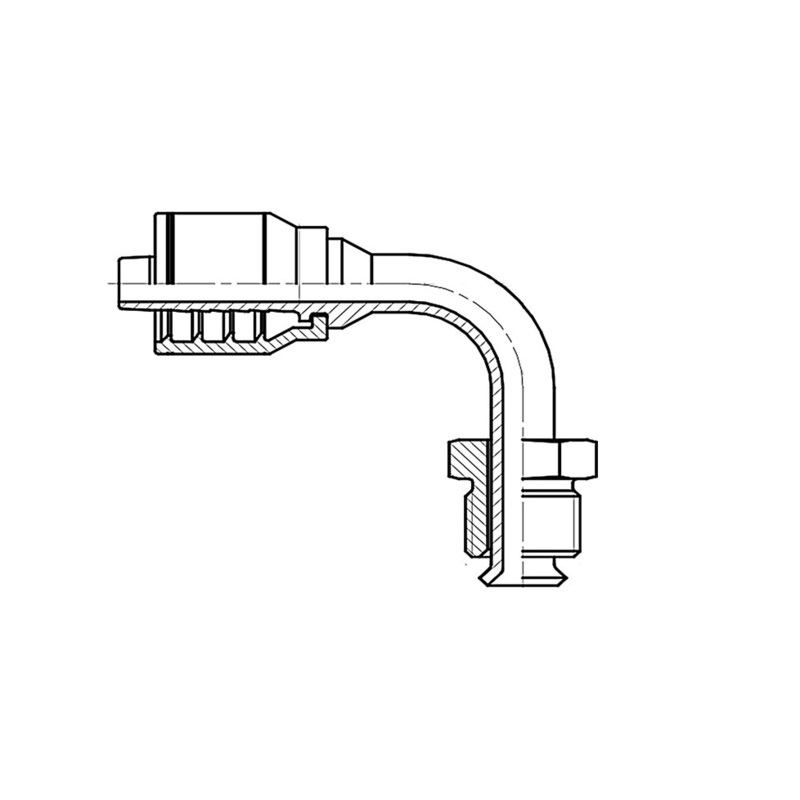 F2-0604-MIS90 Male Inverted Swivel with 90 Bend