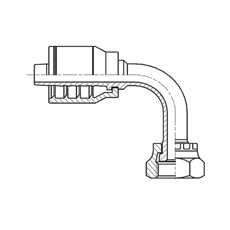 F2-0604-OFS90M O-Ring Boss Female with Swivel and 90 Medium Bend