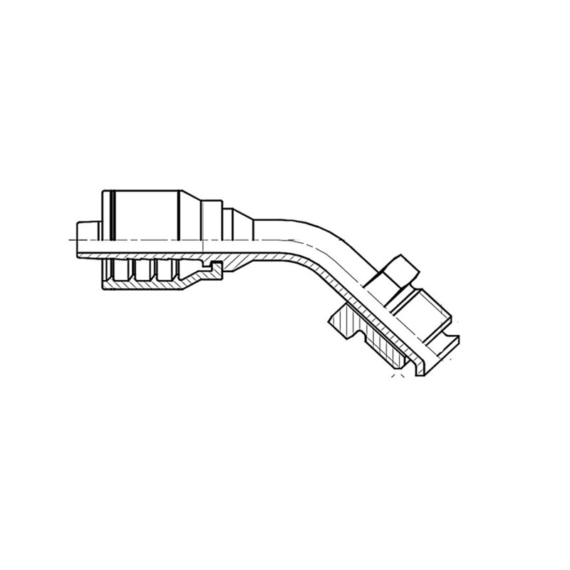 F2-0605-MIS45 Male Inverted Swivel with 45 Bend