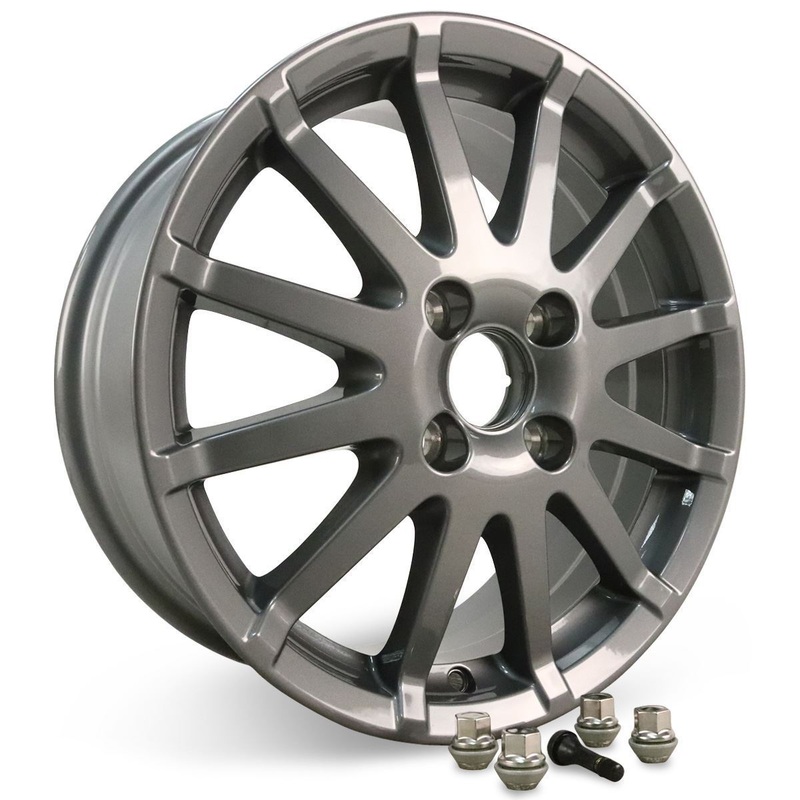 SET OF 4 FUSION FIESTA MK6 16 ALLOY WHEELS 12 SPOKE GREY 02-08