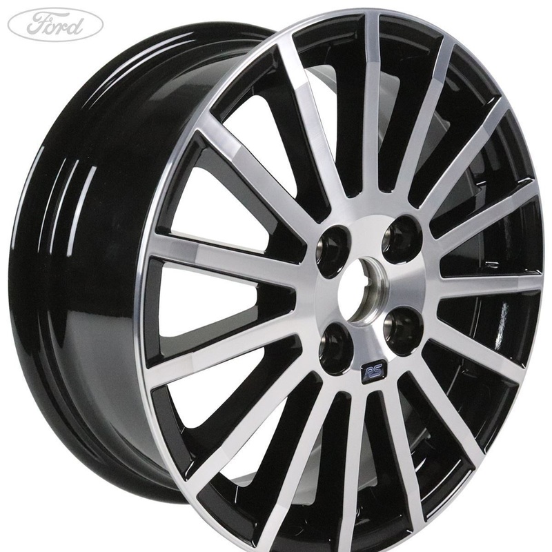 SET OF 4 FIESTA ALLOY WHEEL 16 15-SPOKE RS DESIGN, BLACK MACHINED 09/2008 – 10/2012
