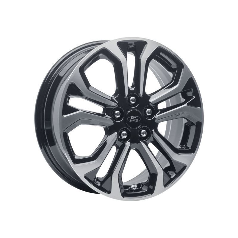 SET OF 4 ALLOY WHEEL 17 5 X 2-SPOKE DESIGN, BLACK MACHINED