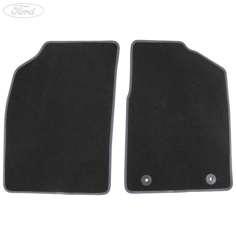 KA FRONT FLOOR MATS SET BLACK ACCENT VELOUR 2008-2016