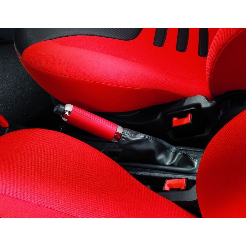 HAND-BRAKE COVER SUNRISE (RED) WITH SHINY CHROME FINISH RINGS