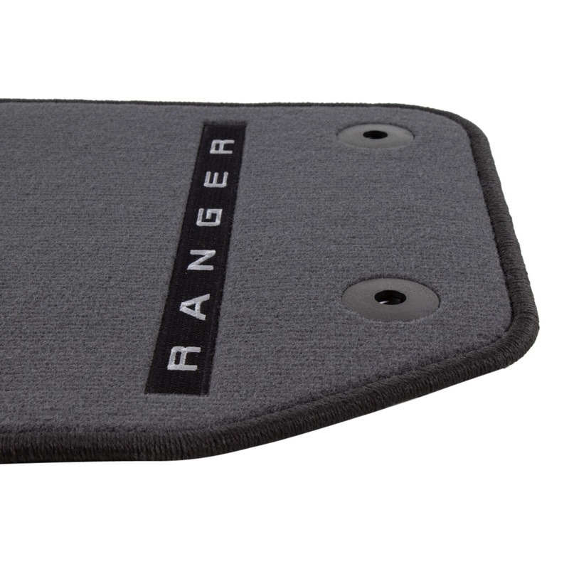RANGER 01/2012-06/2022 VELOUR FLOOR MATS FRONT,BLACK,DRIVER SIDE