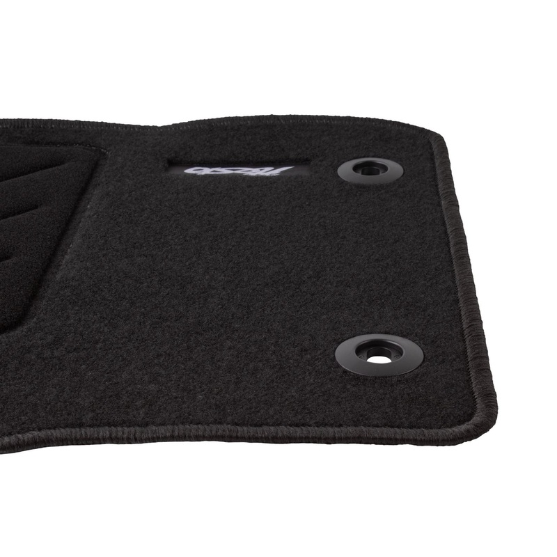 FIESTA FRONT & REAR CARPET FLOOR MATS BLACK WITH LOGO 2008-2011