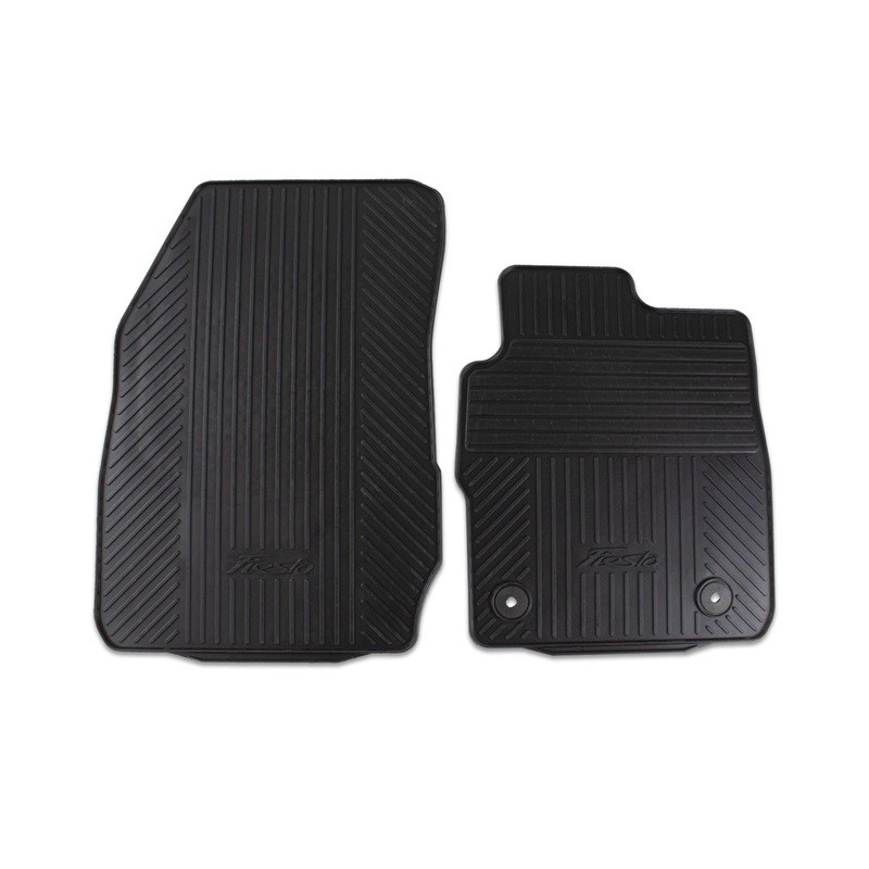 FIESTA FRONT RUBBER CONTOURED FLOOR MATS WITH FIESTA LOGO 2008-2017