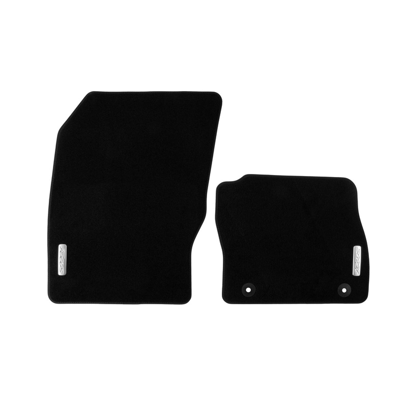 FOCUS VELOUR FLOOR MATS FRONT, BLACK WITH FOCUS LOGO, 2011 – 2015