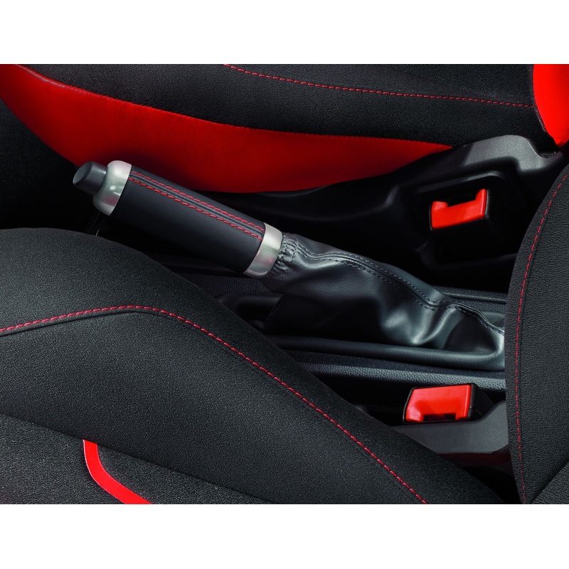KA 09/2008-05/2016 HAND-BRAKE COVER BLACK WITH RED STITCHING