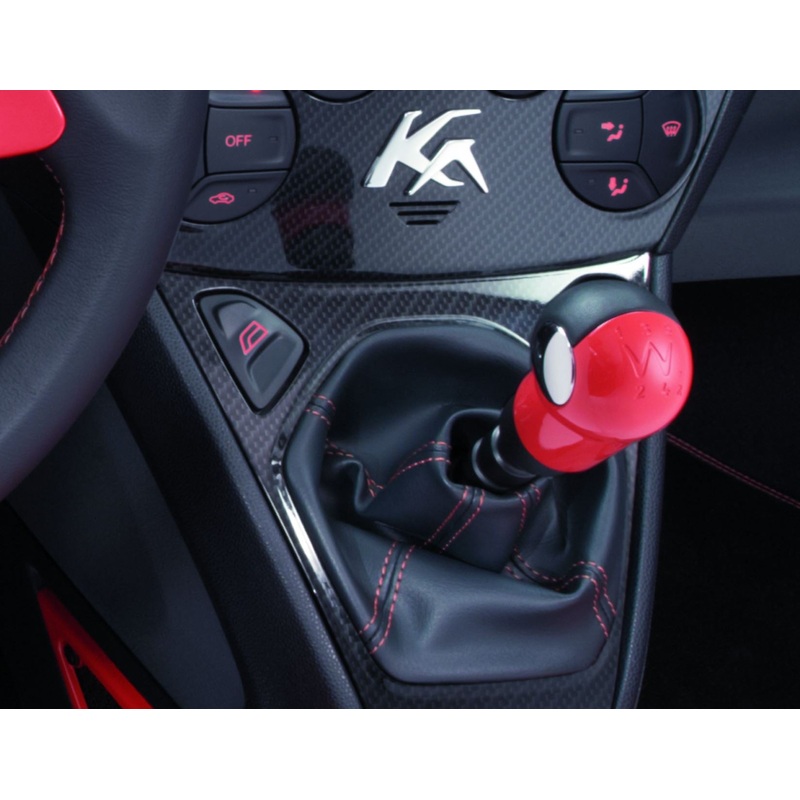 KA GEAR LEVER KNOB SUNRISE (RED) WITH BLACK LEATHER INSERT