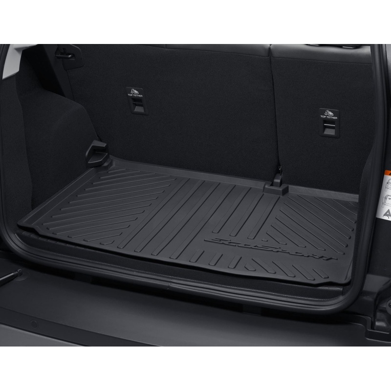 ECOSPORT REAR RUBBER BOOT LINER LOADING MAT BLACK WITH LOGO 2017- ONWARDS