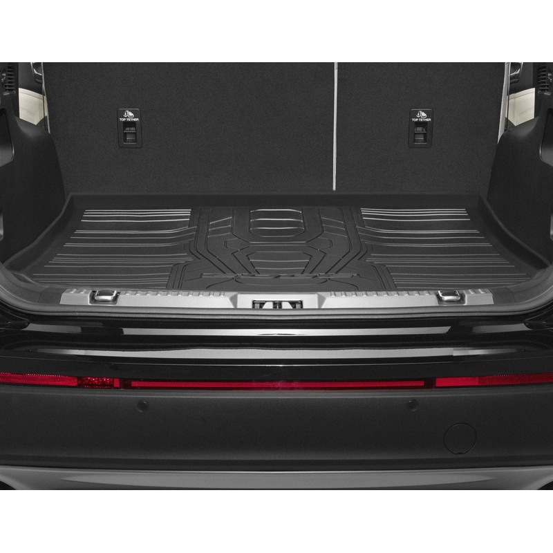 EDGE REAR RUBBER BOOT LINER LOADING COMPARTMENT MAT, BLACK WITH EDGE LOGO, 2016- ONWARD