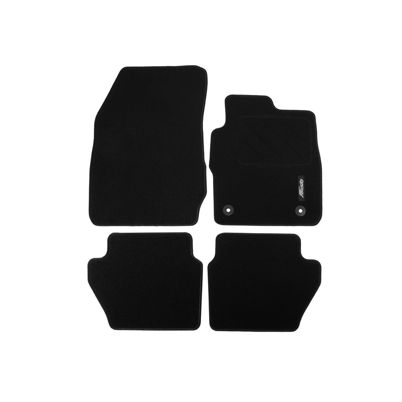 FIESTA CARPET FLOOR MATS FRONT AND REAR, BLACK WITH LOGO, 2011 – 2019