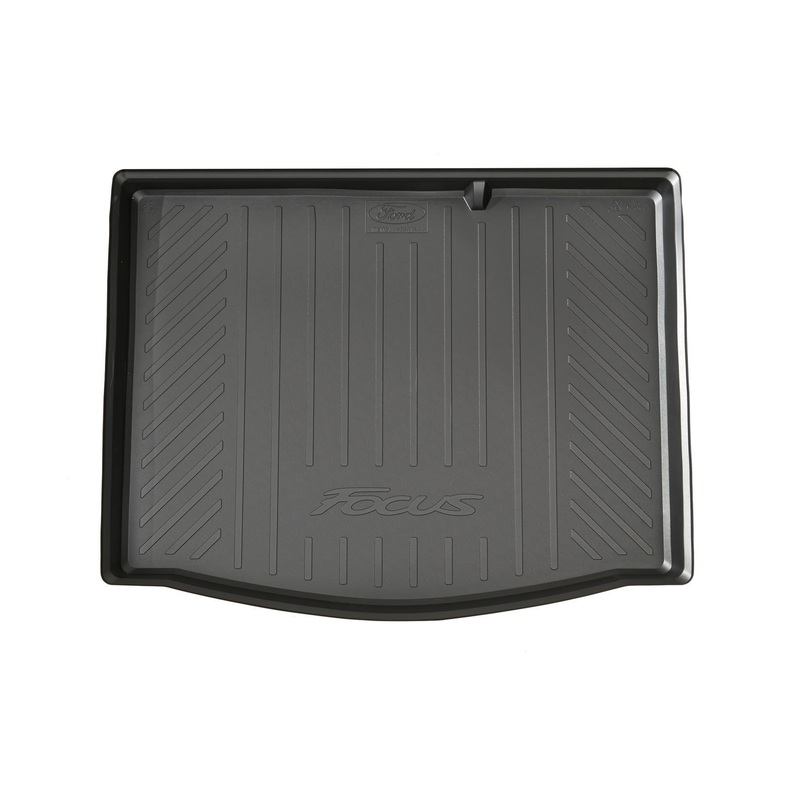 FOCUS RUBBER BOOT LINER, TRAY STYLE WITH RAISED EDGES, BLACK WITH FOCUS LOGO, 2011 – 2018