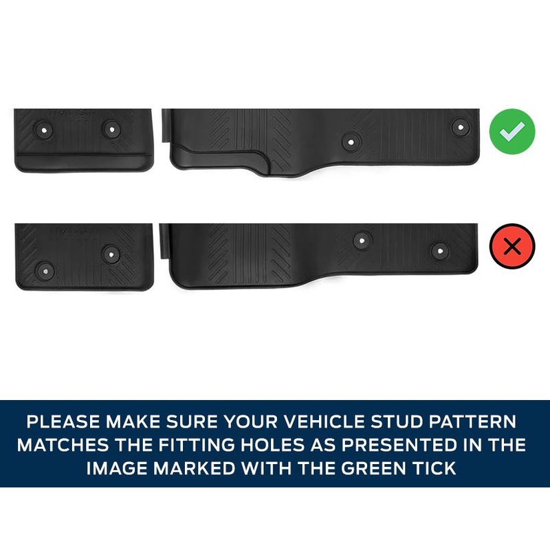 TRANSIT AND TRANSIT CUSTOM RUBBER FLOOR MATS FRONT, BLACK, MANUAL TRANSMISSION ONLY