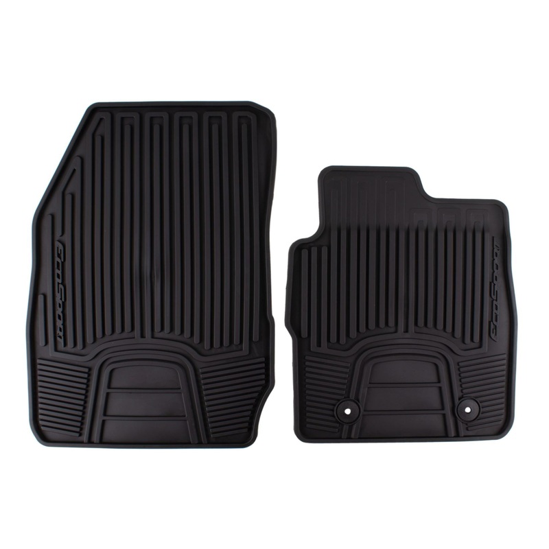 ECOSPORT RUBBER FLOOR MATS FRONT, BLACK WITH ECOSPORT LOGO, 2013-2017