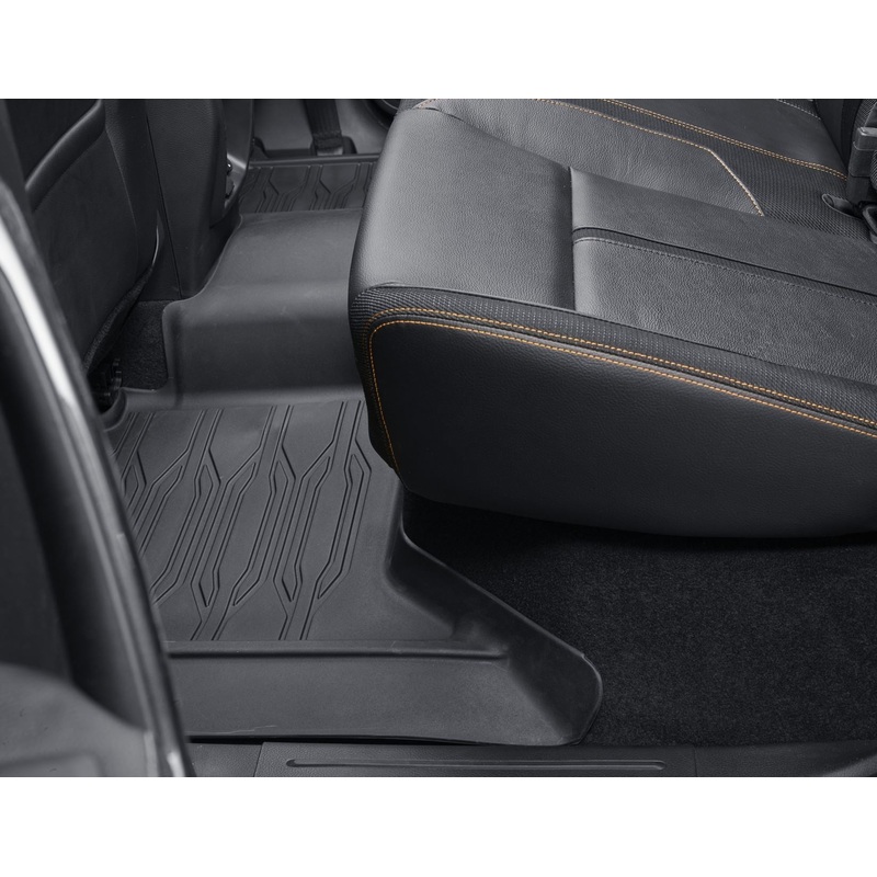 RANGER DOUBLE CAB RUBBER FLOOR MATS TRAY STYLE DESIGN, FRONT AND REAR, BLACK , 2012 ONWARD