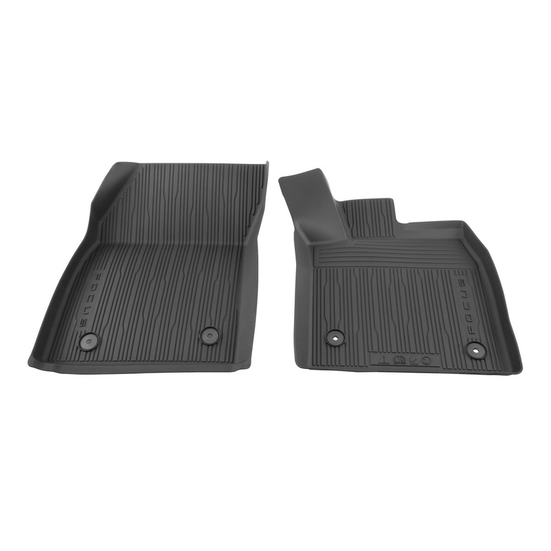 FOCUS FRONT RUBBER FLOOR MATS TRAY STYLE WITH RAISED EDGES, BLACK, AUTOMATIC TRANSMISSION ONLY, 2018 – ONWARD